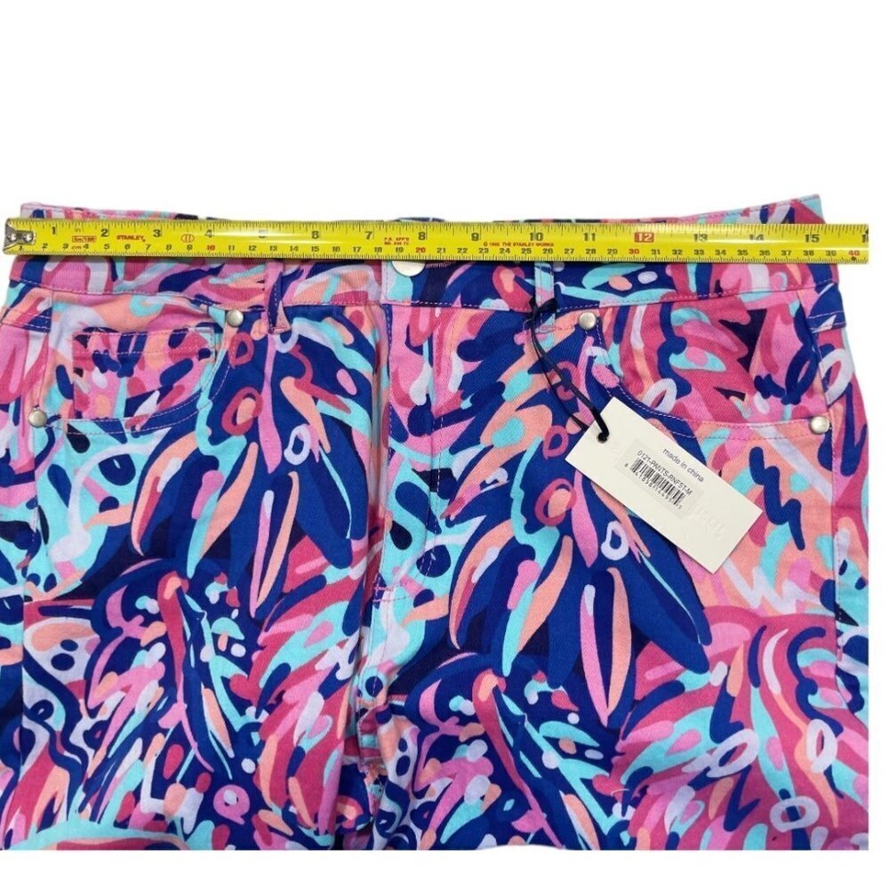 SIMPLY SOUTHERN‎ Flashy Hi-Rise Cropped Pants Medium "Rainforest" Multicolor NWT - Picture 12 of 16